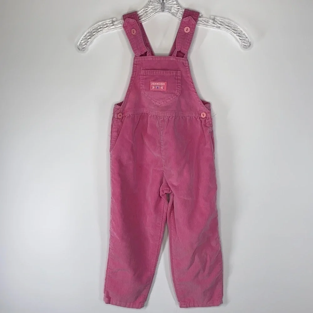 Vintage Oshkosh B'Gosh Pink Corduroy Overalls Girls 4T USA Made